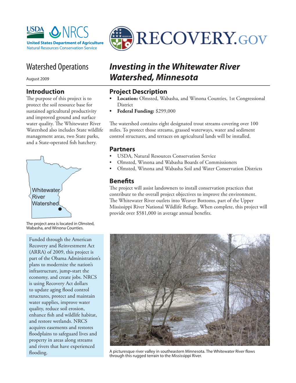 Investing in the Whitewater River Watershed, Minnesota
