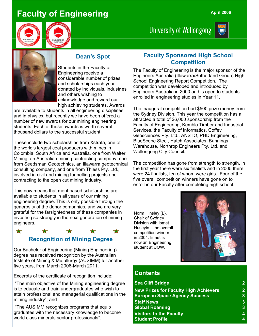 April 2006 Newsletter