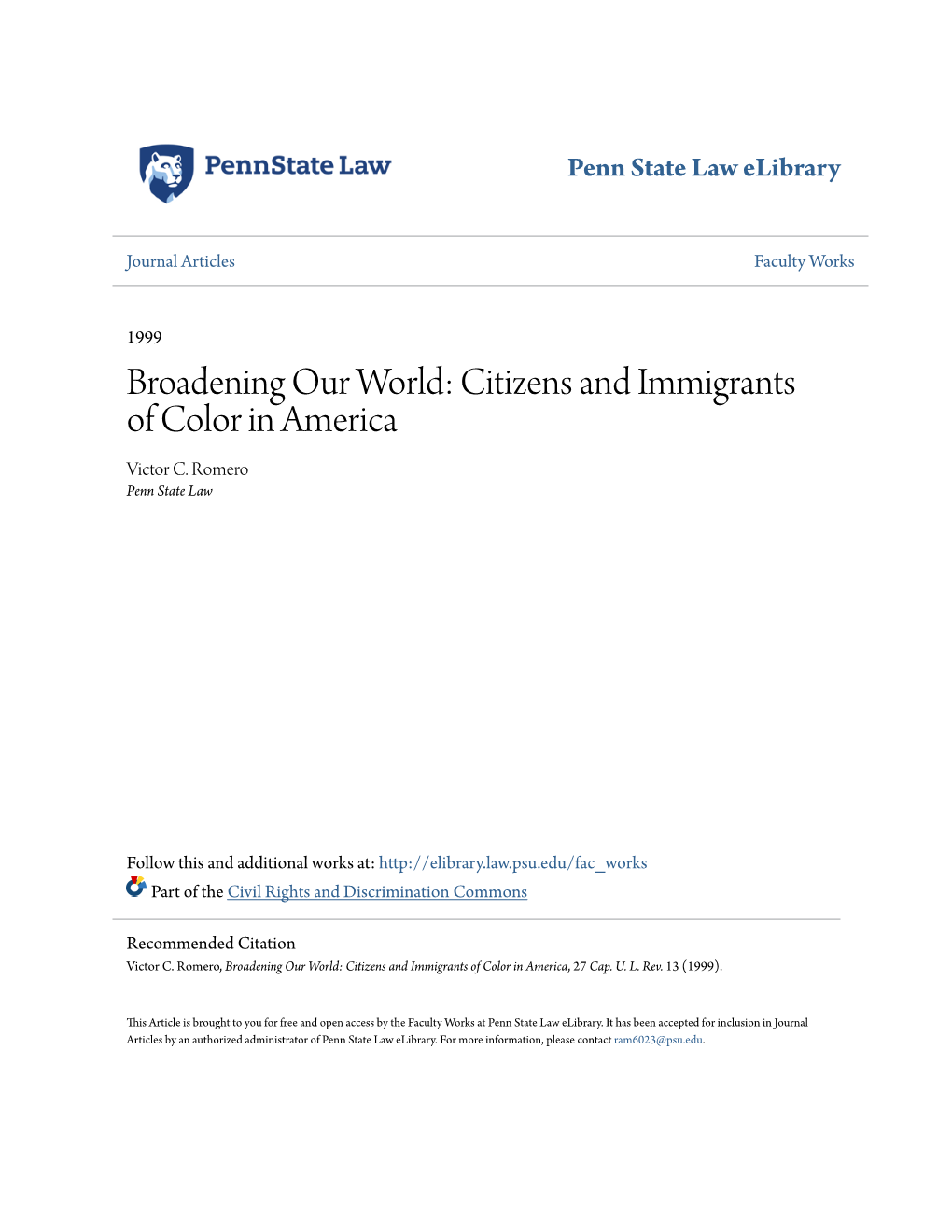 Citizens and Immigrants of Color in America Victor C