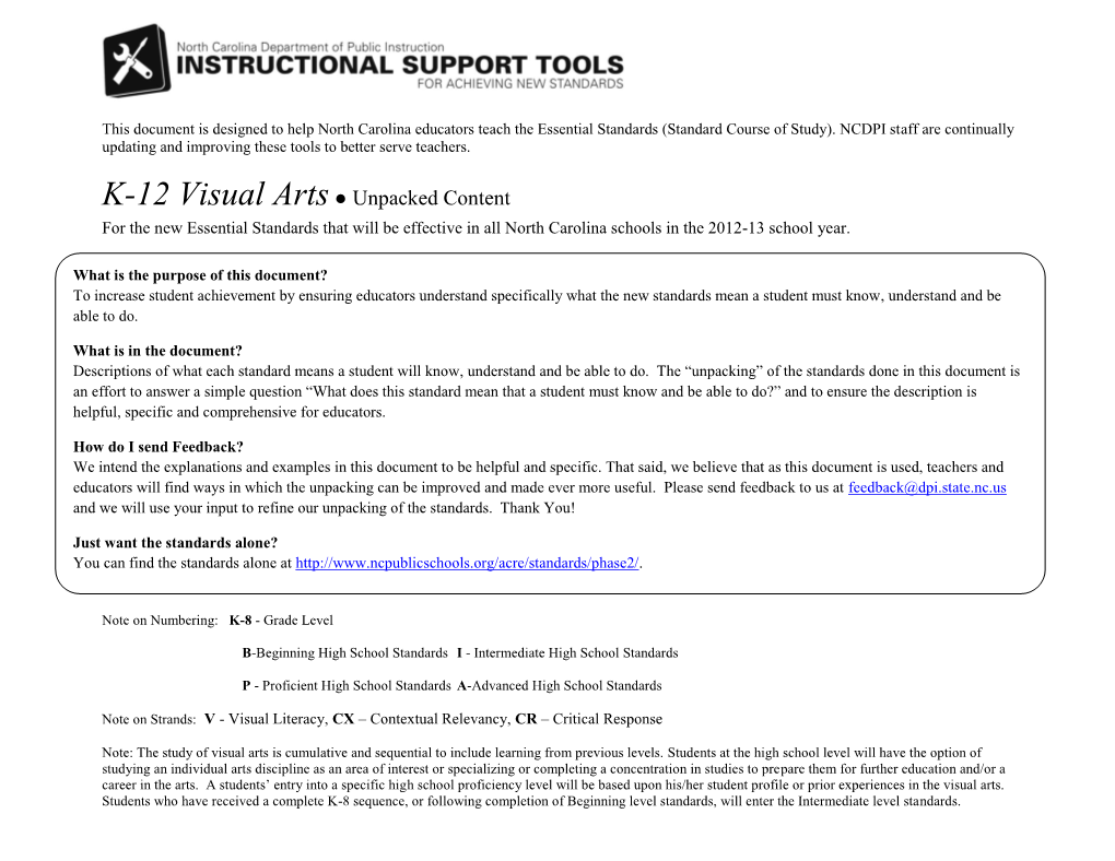 Visual Arts Unpacked Content