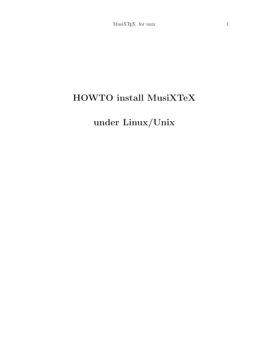 HOWTO Install Musixtex Under Linux/Unix