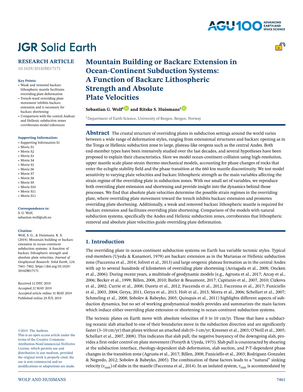 A Function of Backarc Lithospheric Strength and Ab