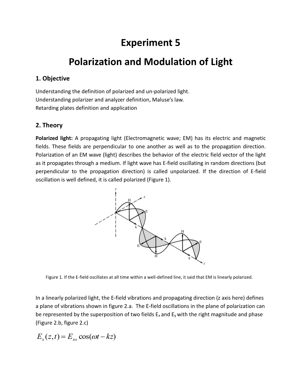 Experiment 5 Polarization and Modulation of Light