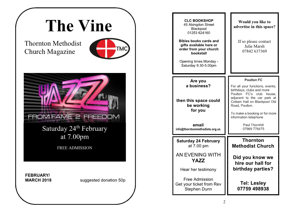 The Vine 01253 624160