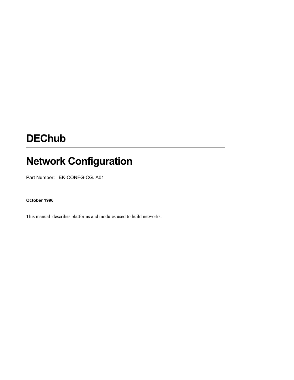 Dechub Network Configuration