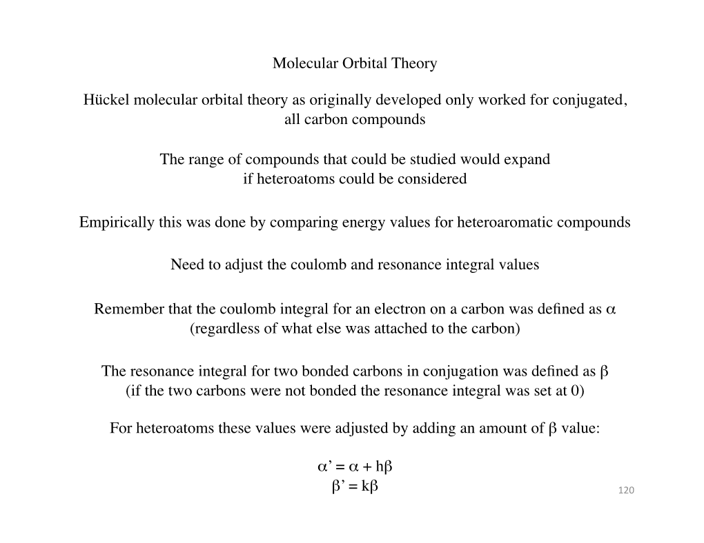 Molecular Orbital Theory