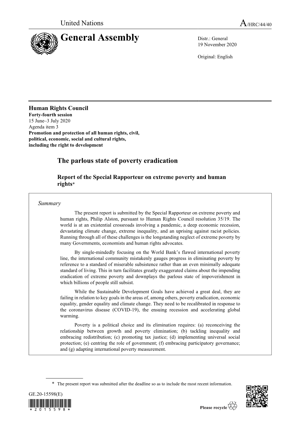 Page 1 GE.20-15598(E) Human Rights Council Forty-Fourth Session