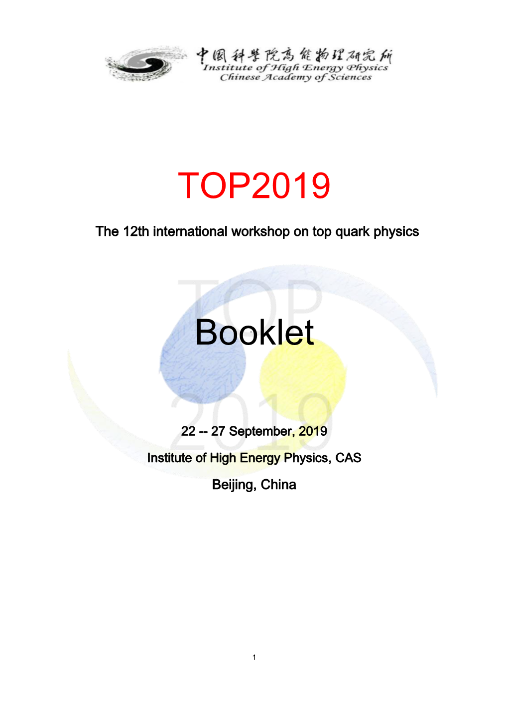 TOP2019 Booklet