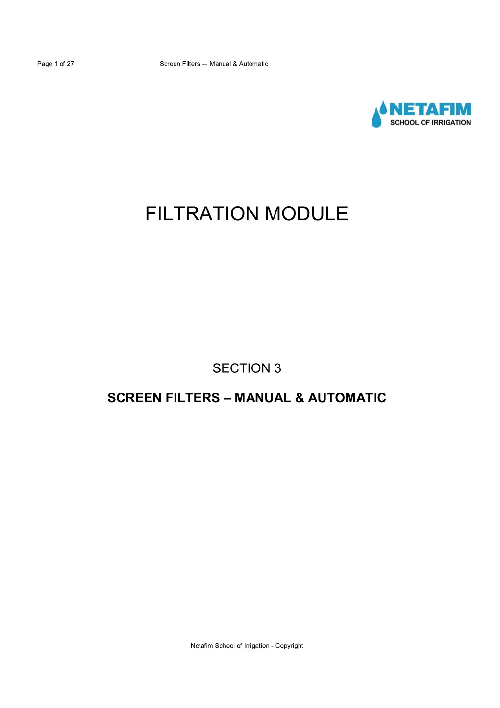 Filtration Module