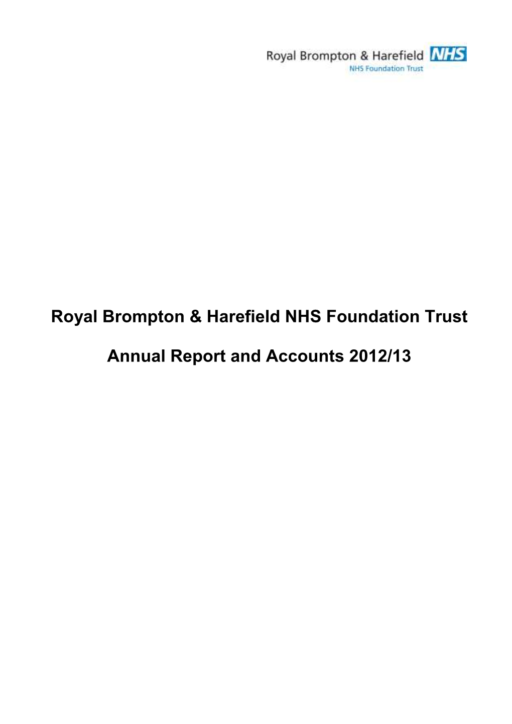 Royal Brompton & Harefield NHS Foundation Trust Annual Report