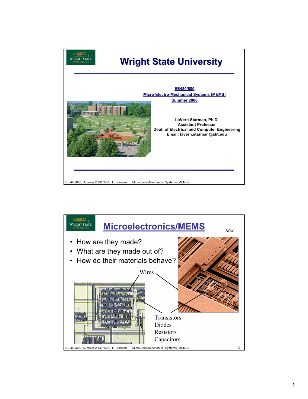 Wright State University Microelectronics/MEMS