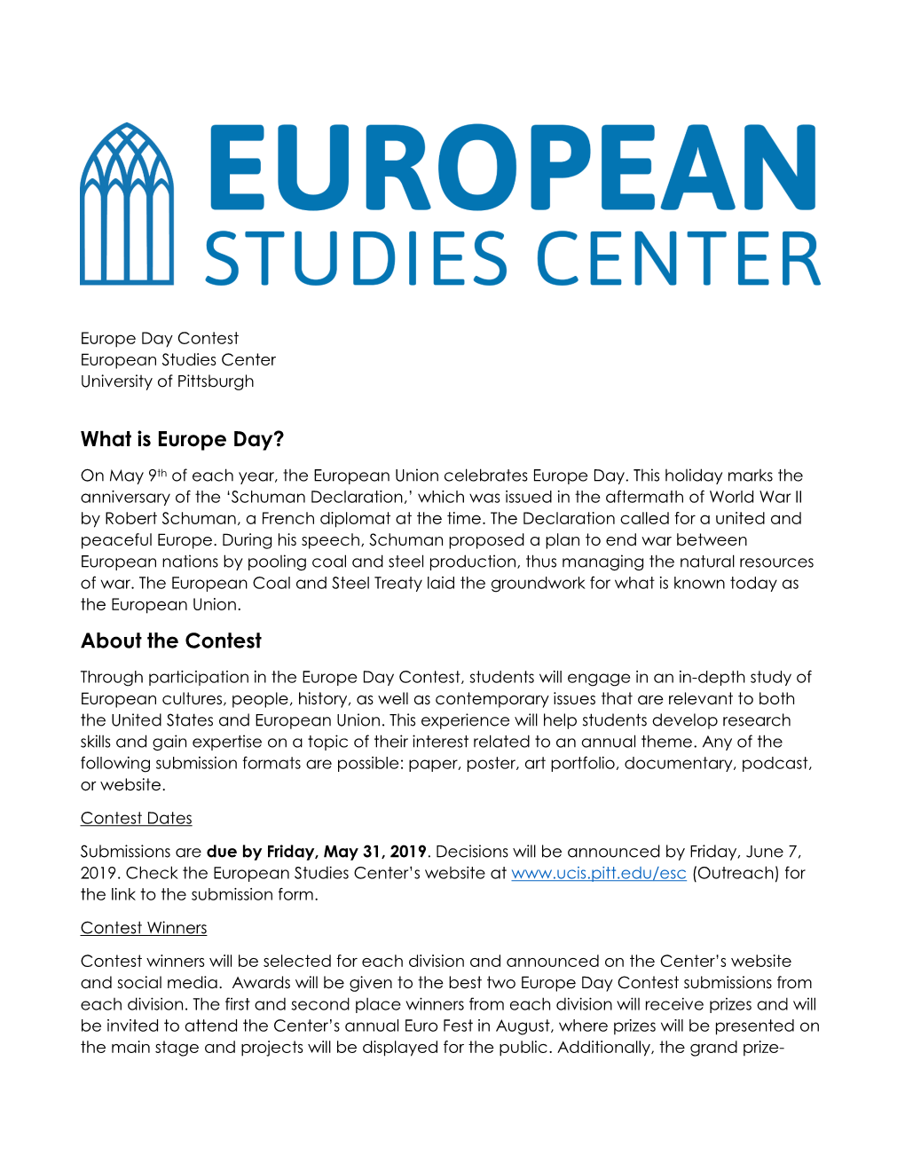 What Is Europe Day? About the Contest