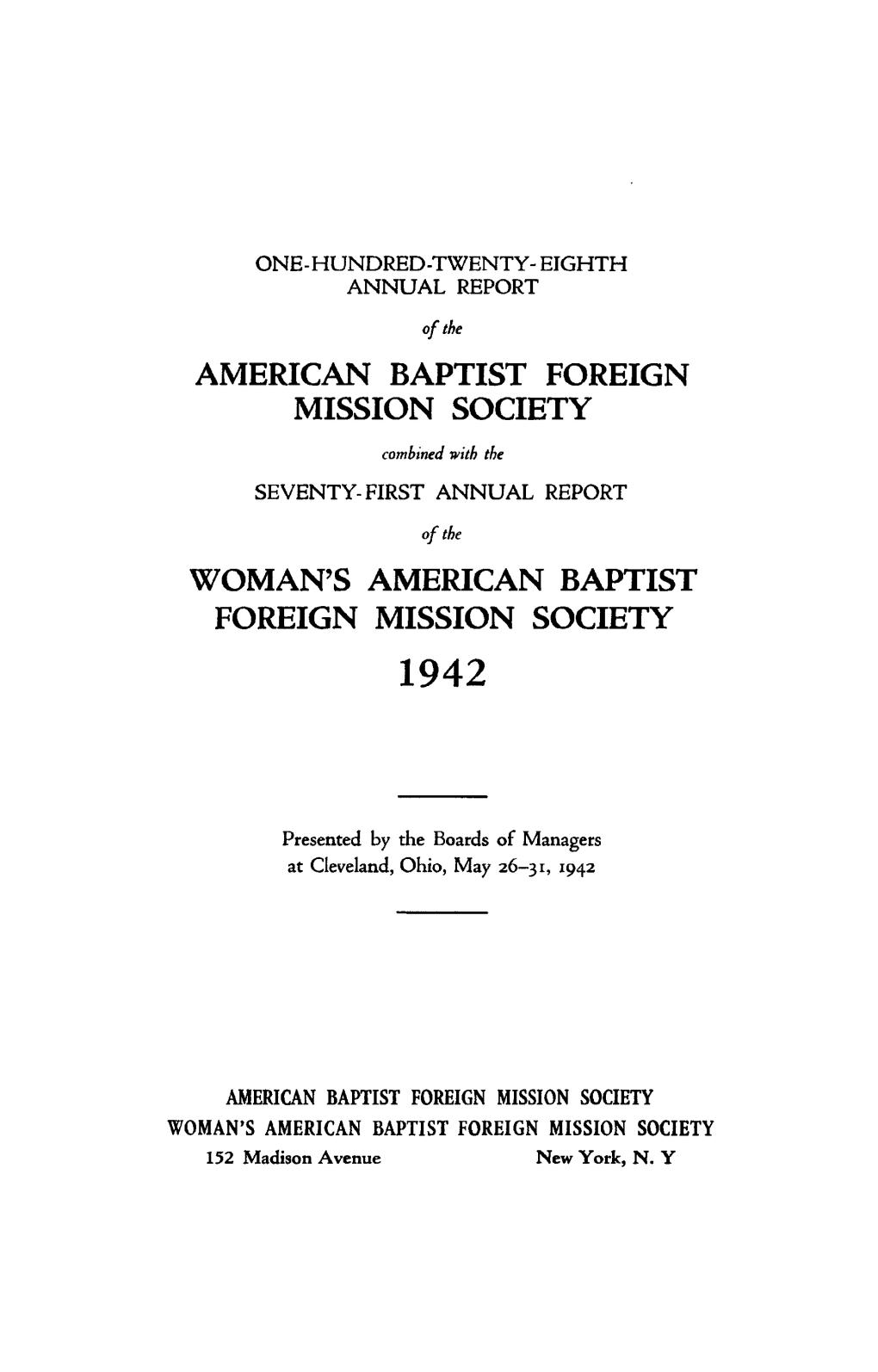 American Baptist Foreign Mission Society