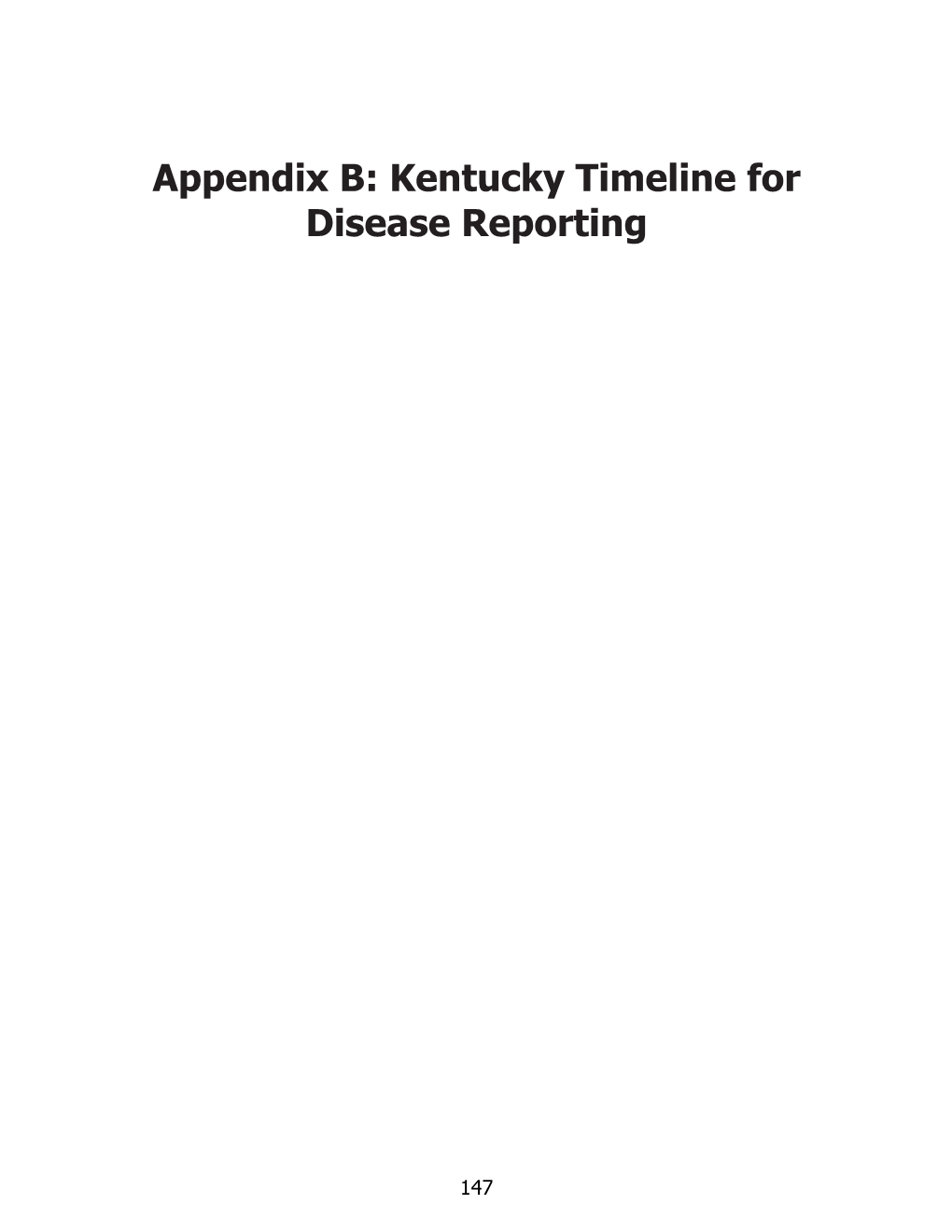 Appendix B: Kentucky Timeline for Disease Reporting