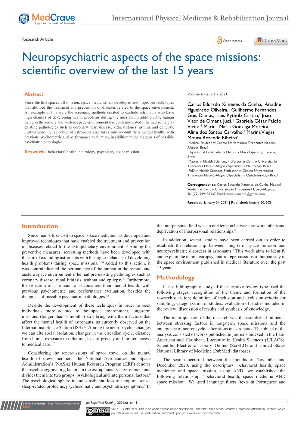 Neuropsychiatric Aspects of the Space Missions: Scientific Overview of the Last 15 Years