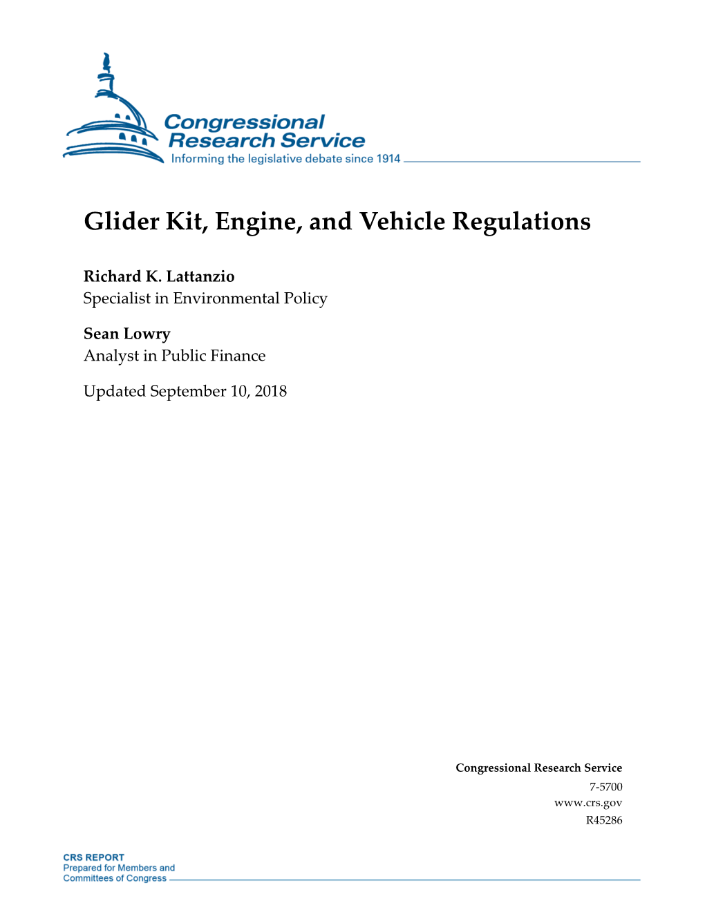 Glider Kit, Engine, and Vehicle Regulations