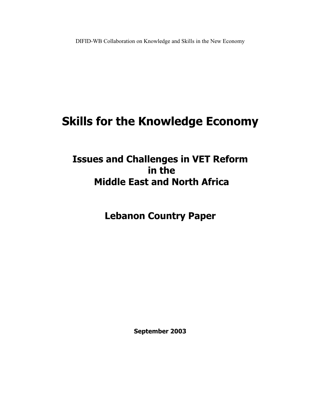 Skills for the Knowledge Economy