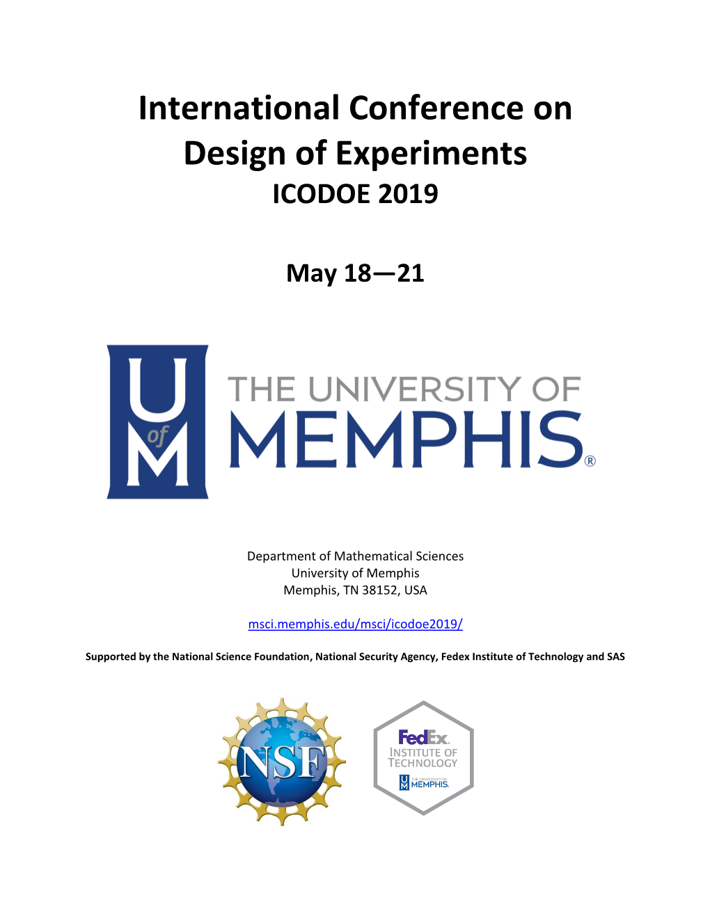 International Conference on Design of Experiments ICODOE 2019