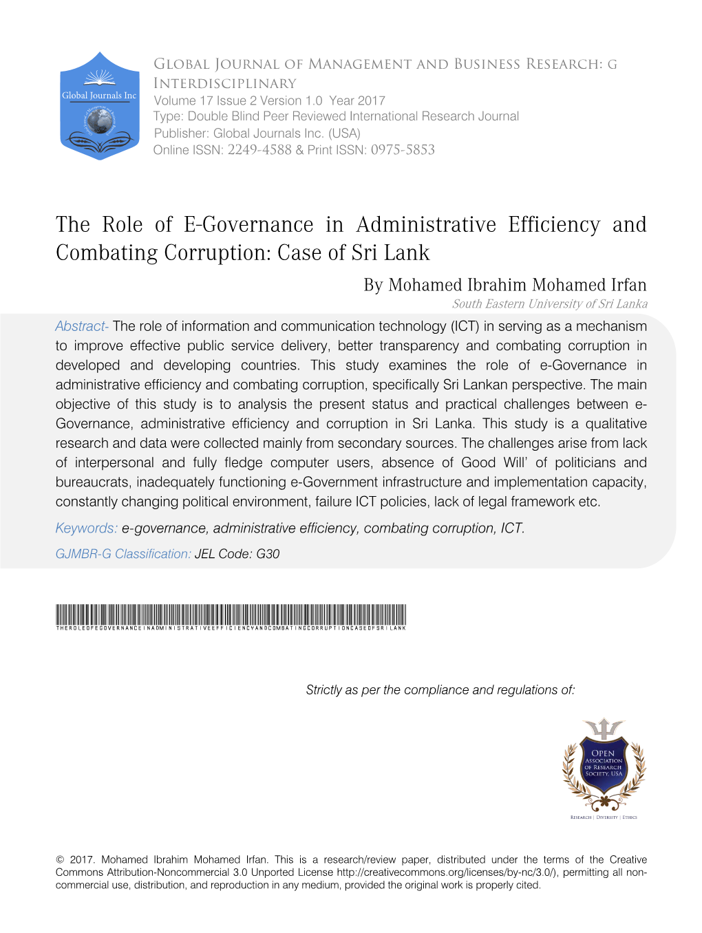 The Role of E-Governance in Administrative Efficiency and Combating Corruption