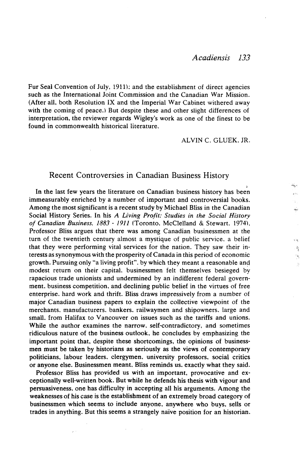 Acadiensis 133 Recent Controversies in Canadian Business History