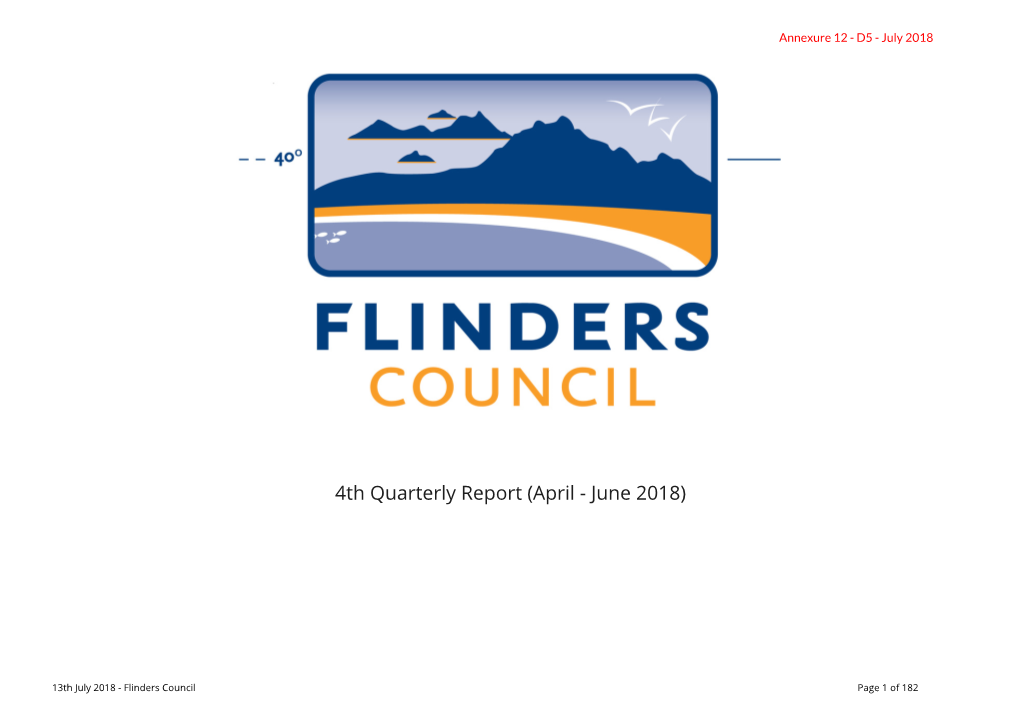 4Th Quarterly Report (April - June 2018)