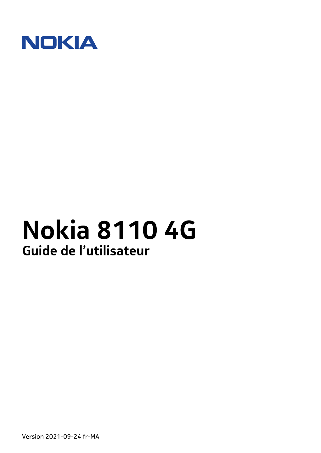 Nokia 8110 4G Guide De L'utilisateur