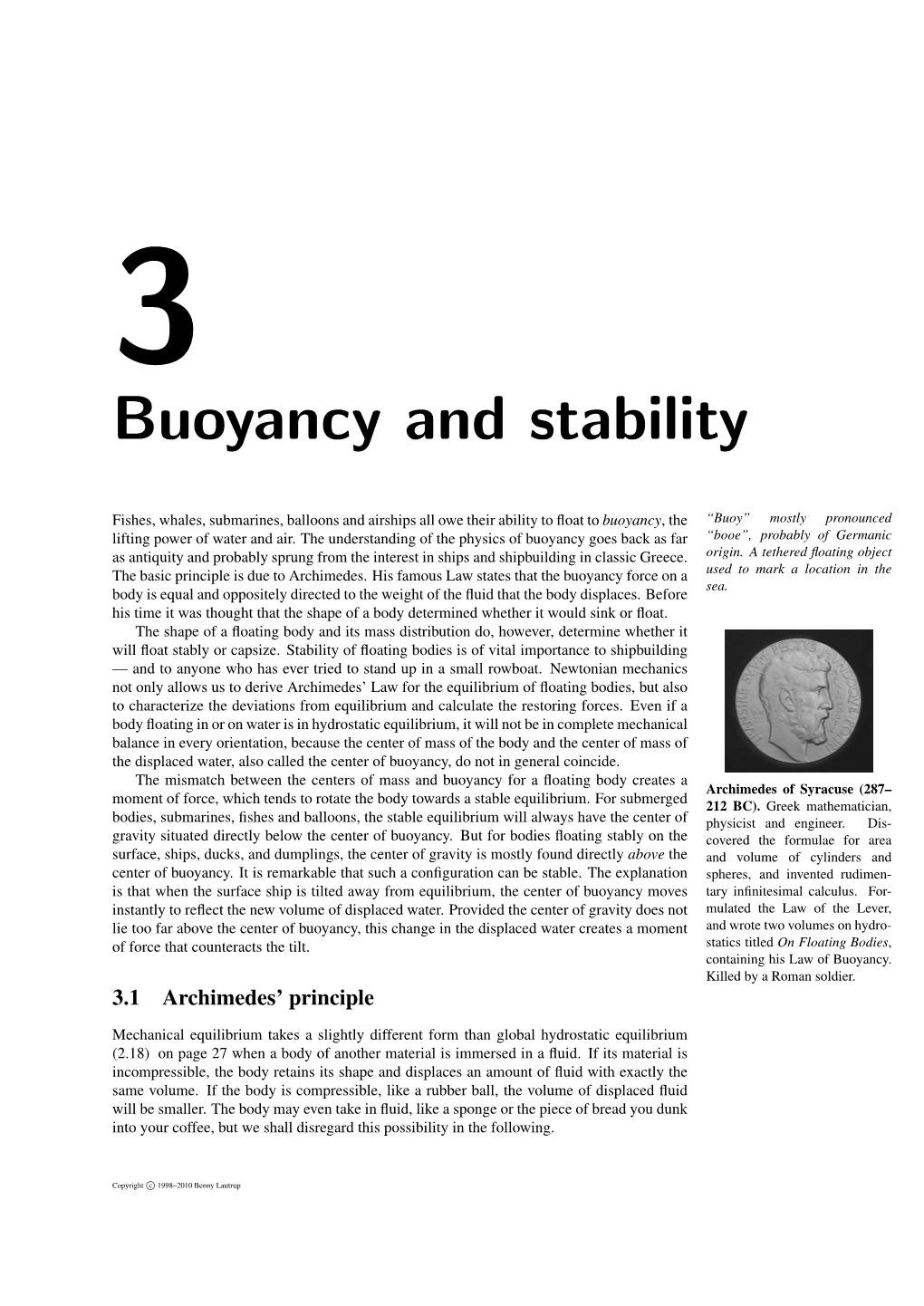 Buoyancy and Stability