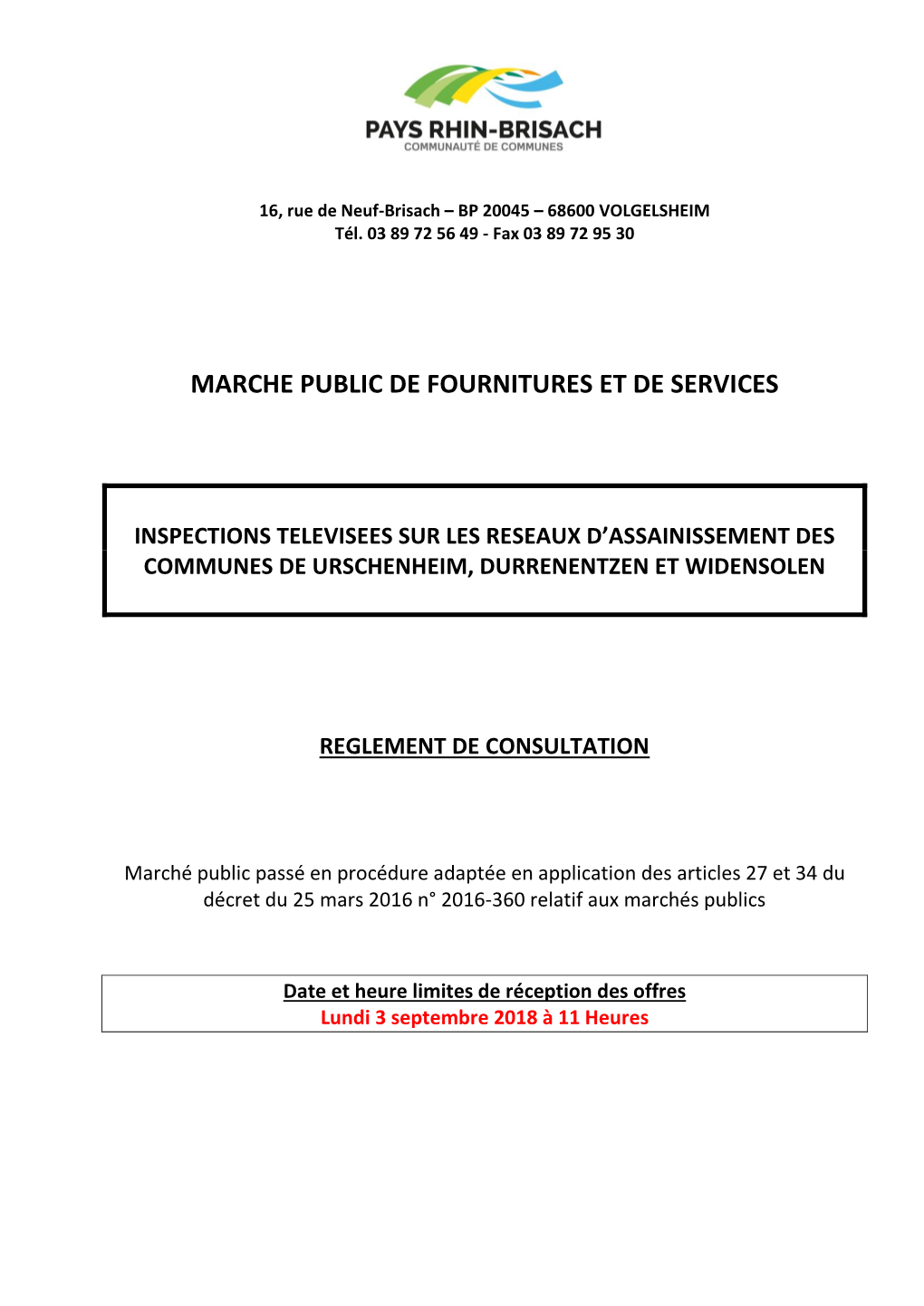 Marche Public De Fournitures Et De Services