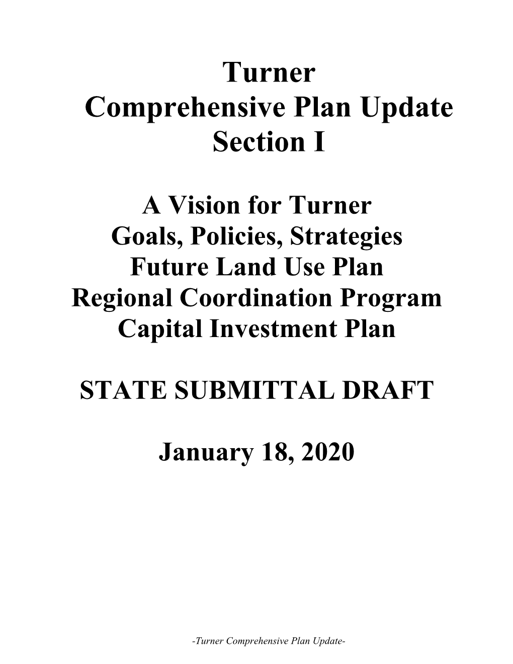 Turner Comprehensive Plan Update Section I