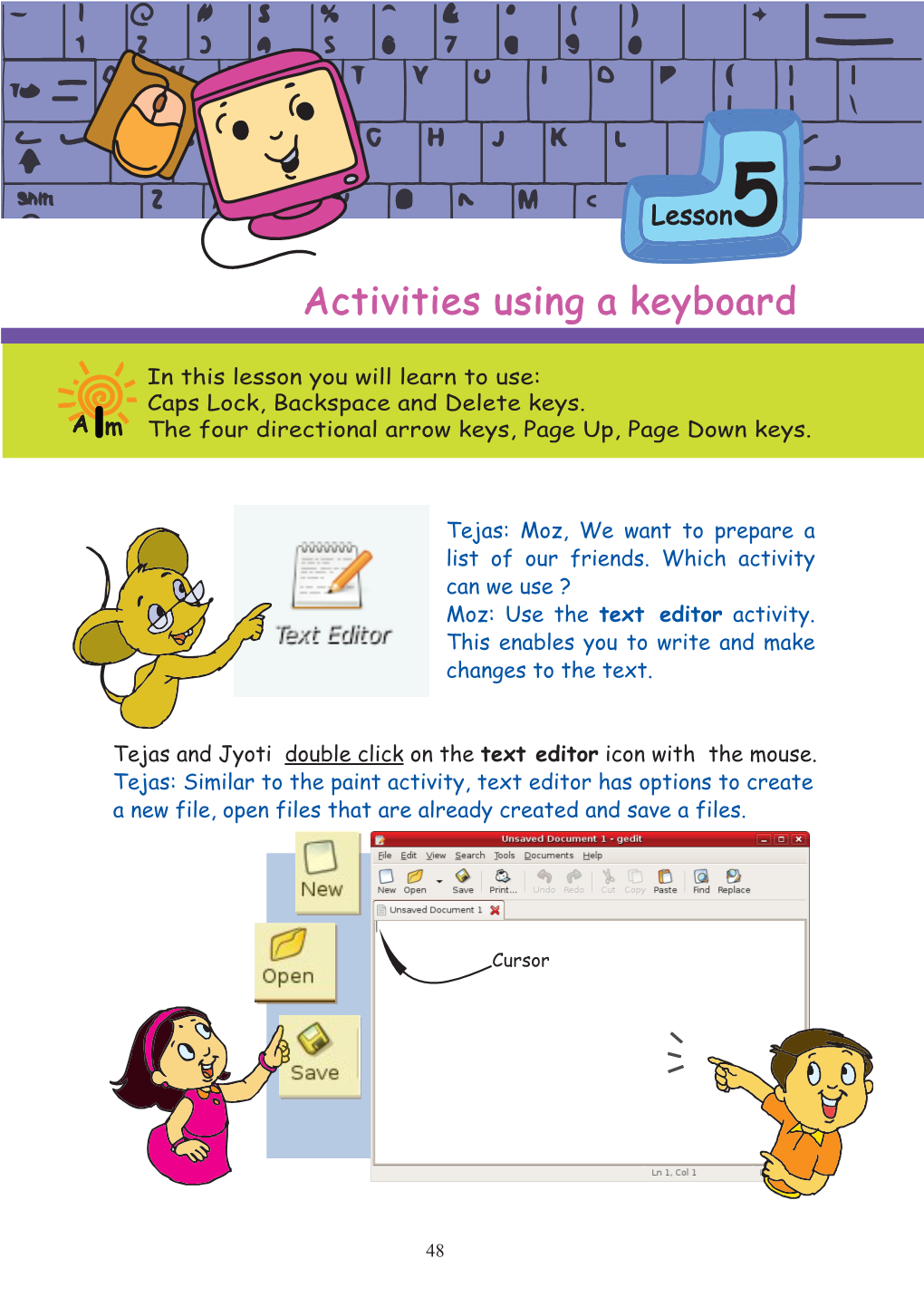 Activities Using a Keyboard Called a Cursor