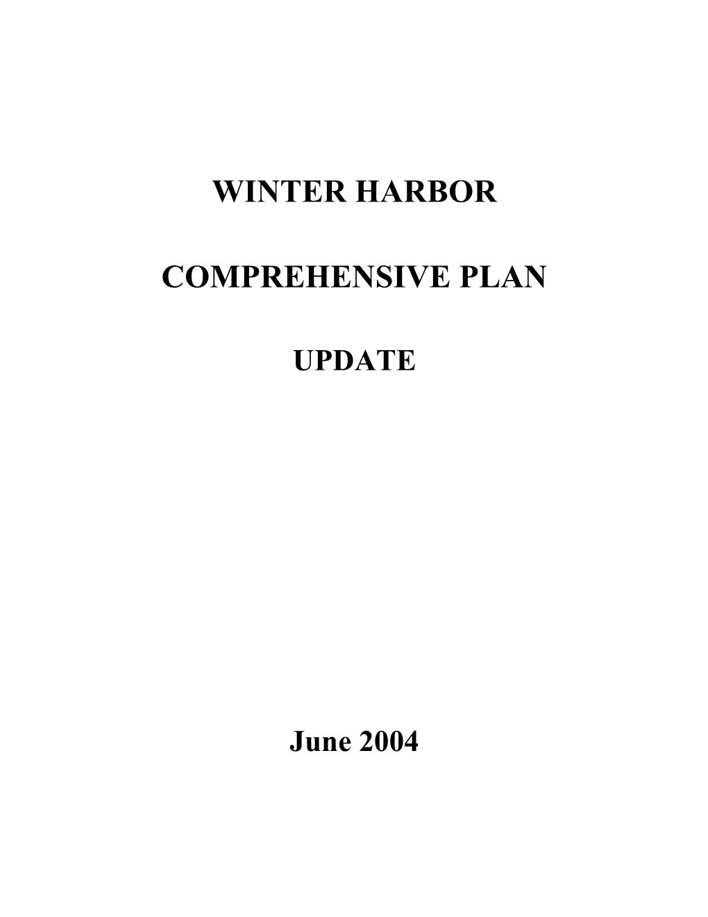 Winter Harbor Com Prehensive Plan Update 2004