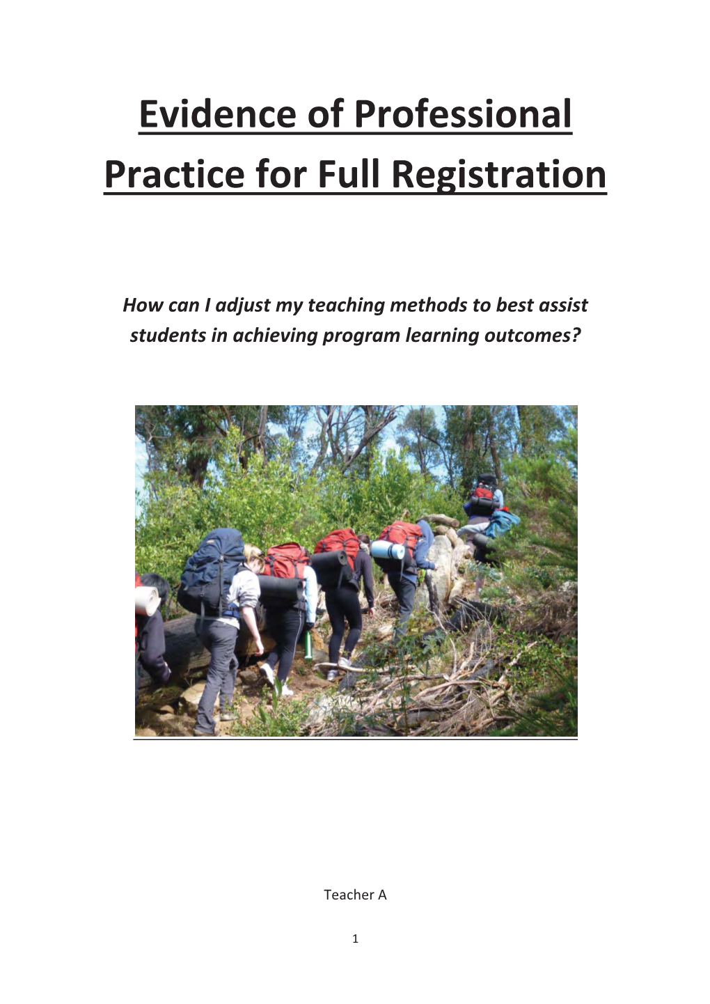 Evidence of Professional Practice for Full Registration