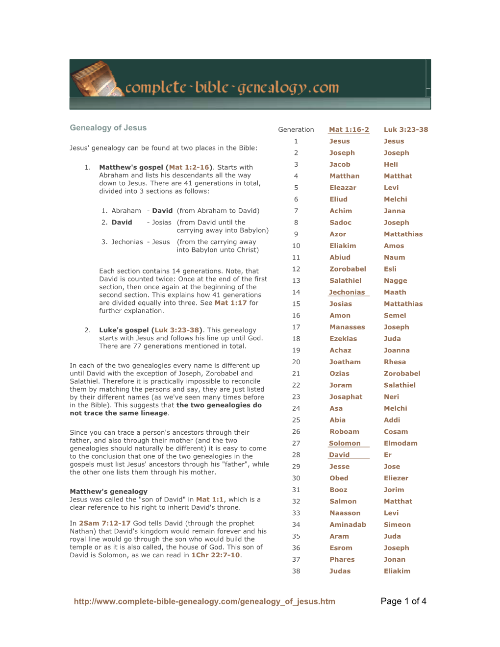 Download Genealogy of Jesus