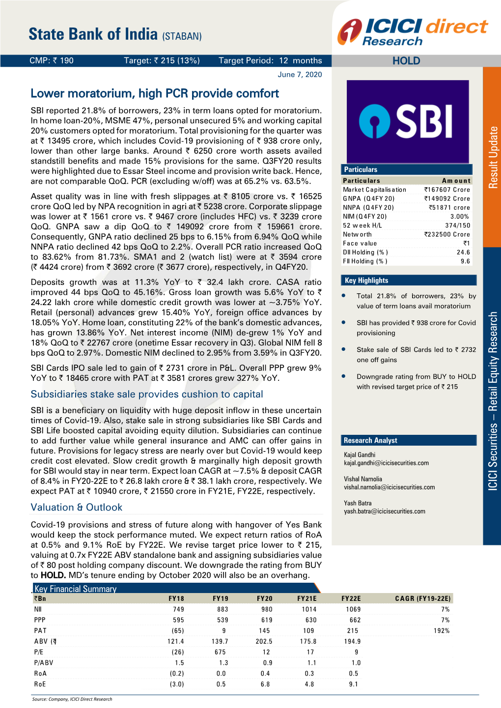 Result Update | State Bank of India ICICI Direct Research