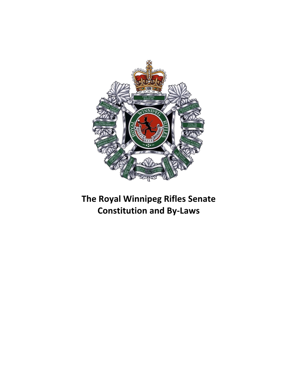 The Royal Winnipeg Rifles Senate Constitution and By-Laws
