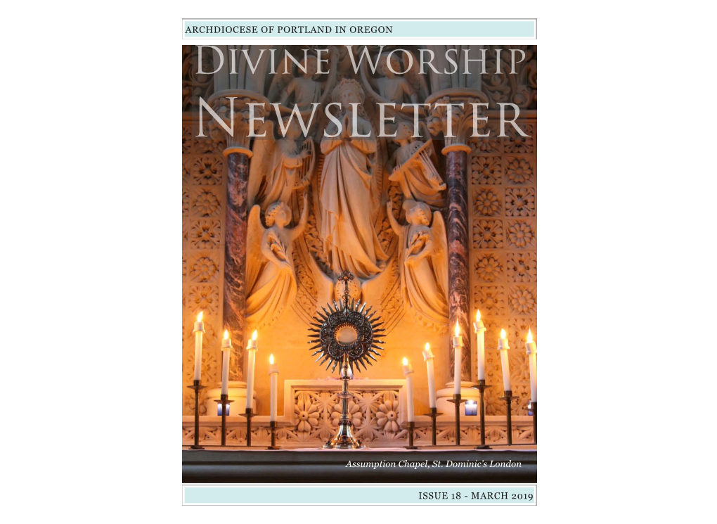 Divine Worship Newsletter