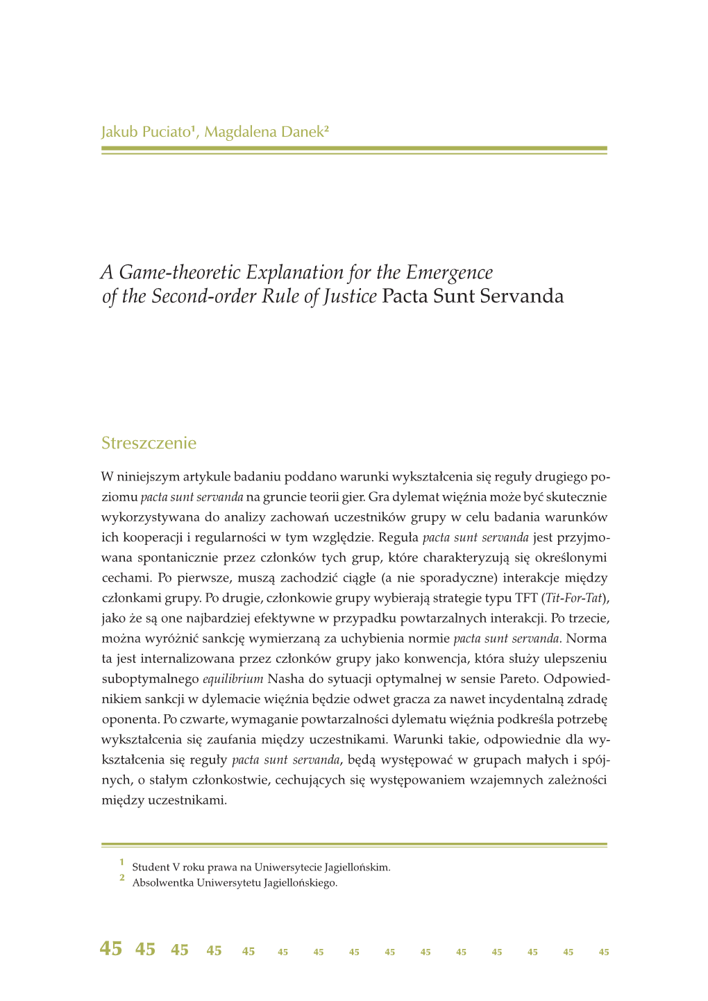 A Game-Theoretic Explanation for the Emergence of the Second-Order Rule of Justice Pacta Sunt Servanda