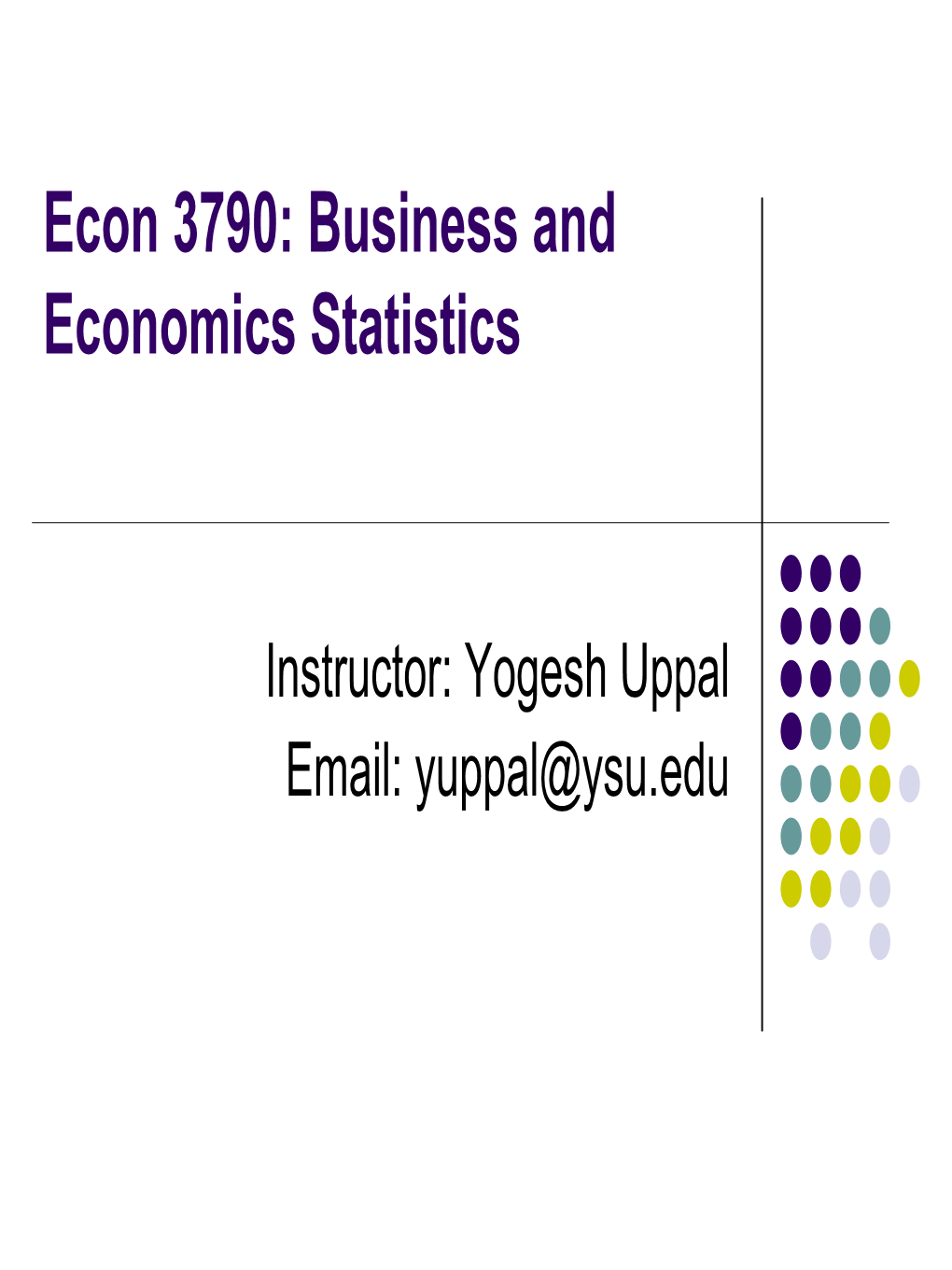 Econ 3780: Business and Economics Statistics