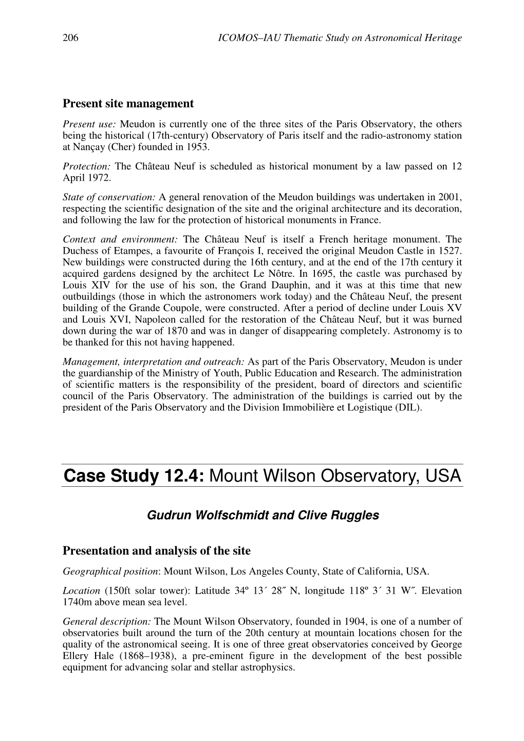 Case Study 12.4: Mount Wilson Observatory, USA