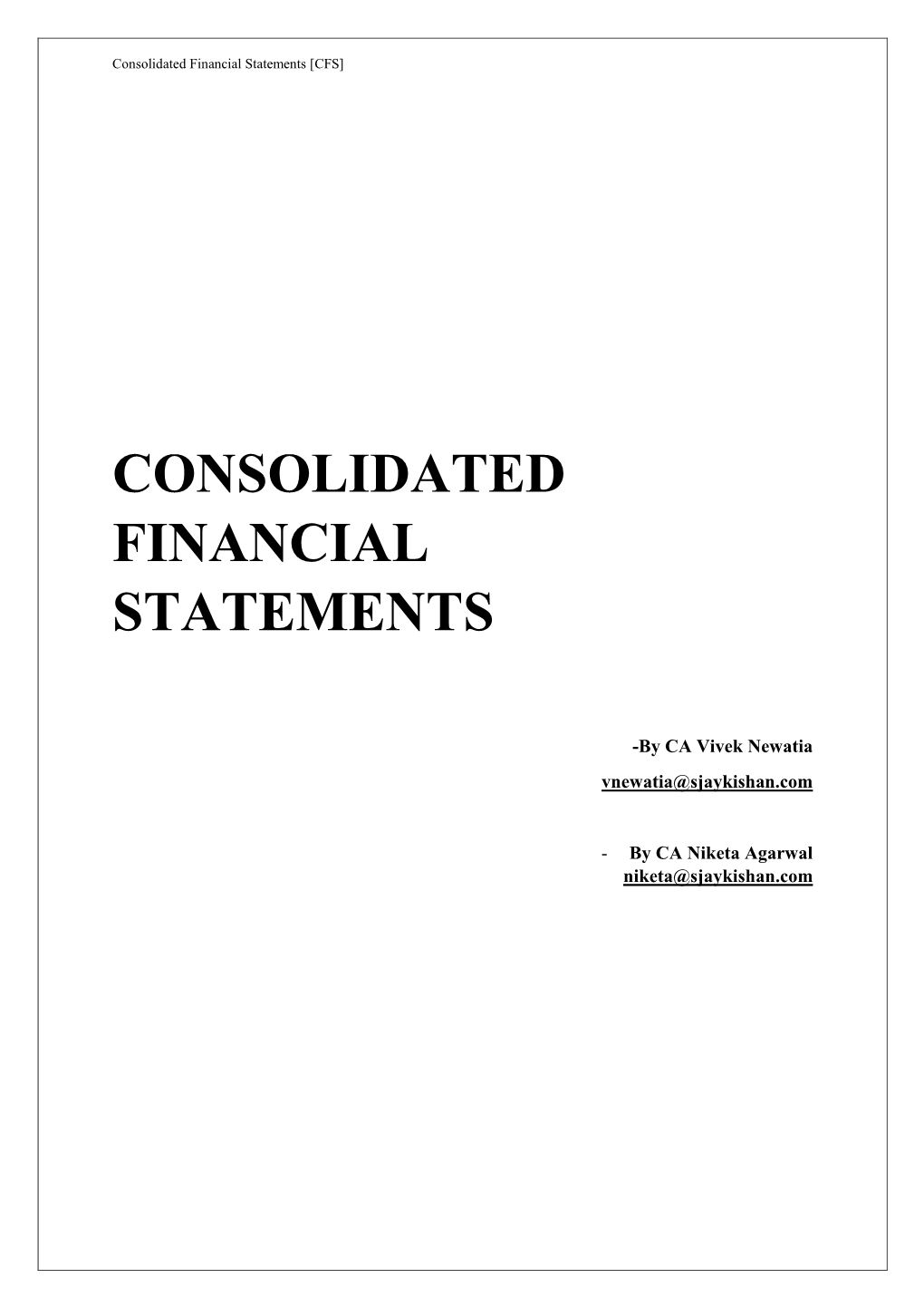 Consolidated Financial Statements [CFS]