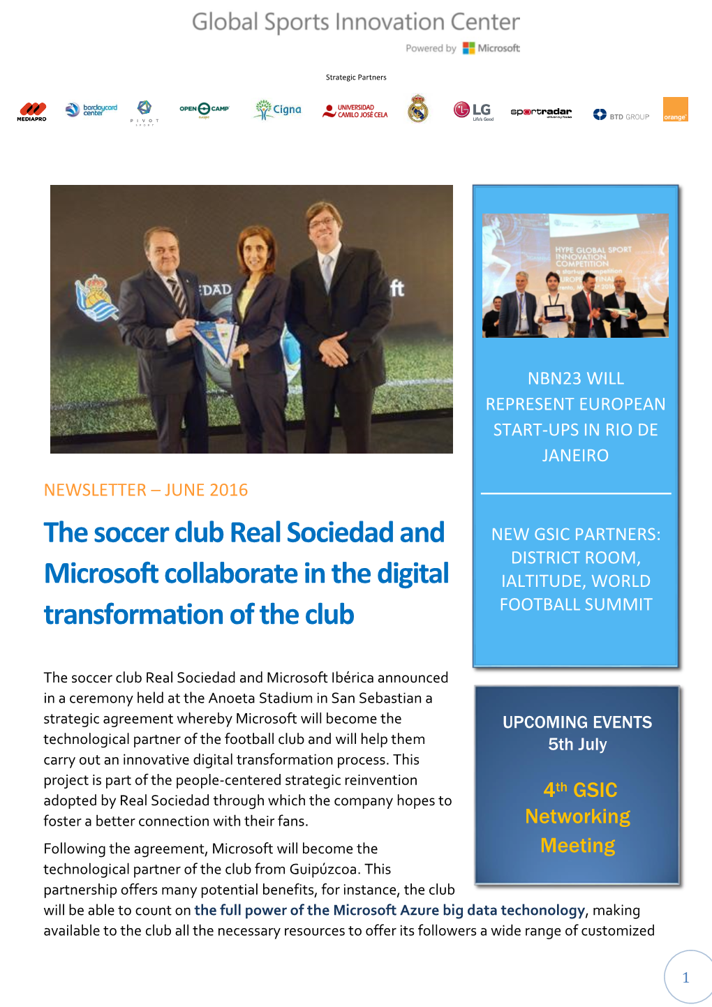 The Soccer Club Real Sociedad and Microsoft Collaborate in the Digital