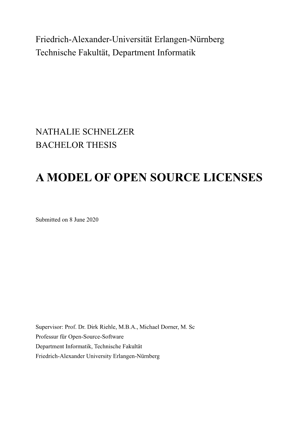 A Model of Open Source Licenses