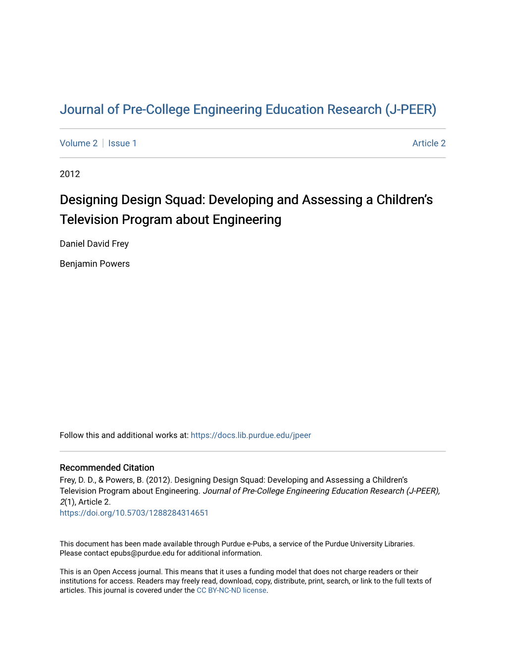 Designing Design Squad: Developing and Assessing a Children's Television Program About Engineering