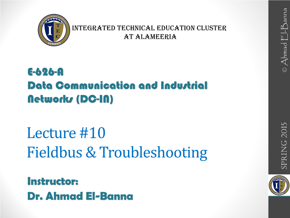 Lec#10: Fieldbus & Troubleshooting