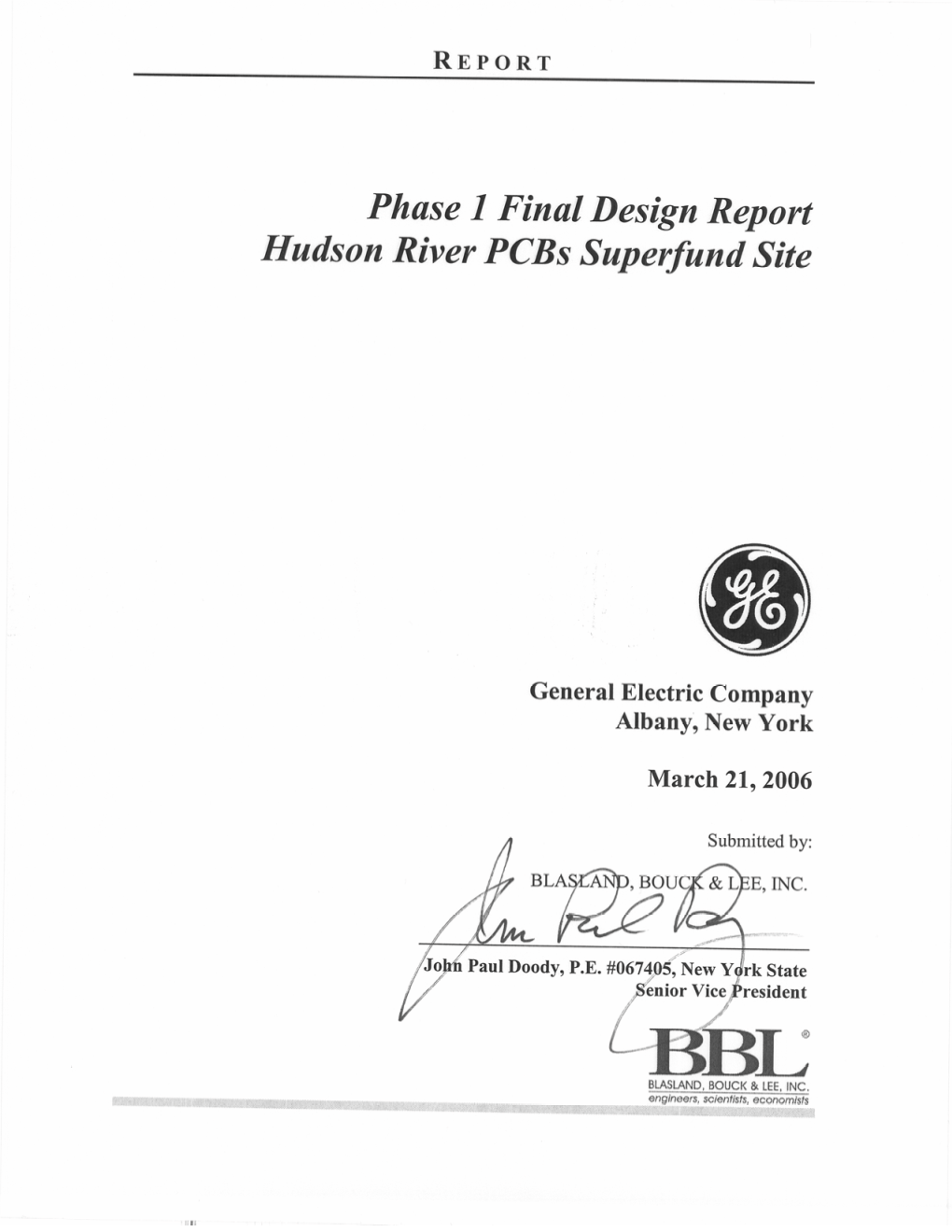 Final Design Report for Phase 1 Dredging