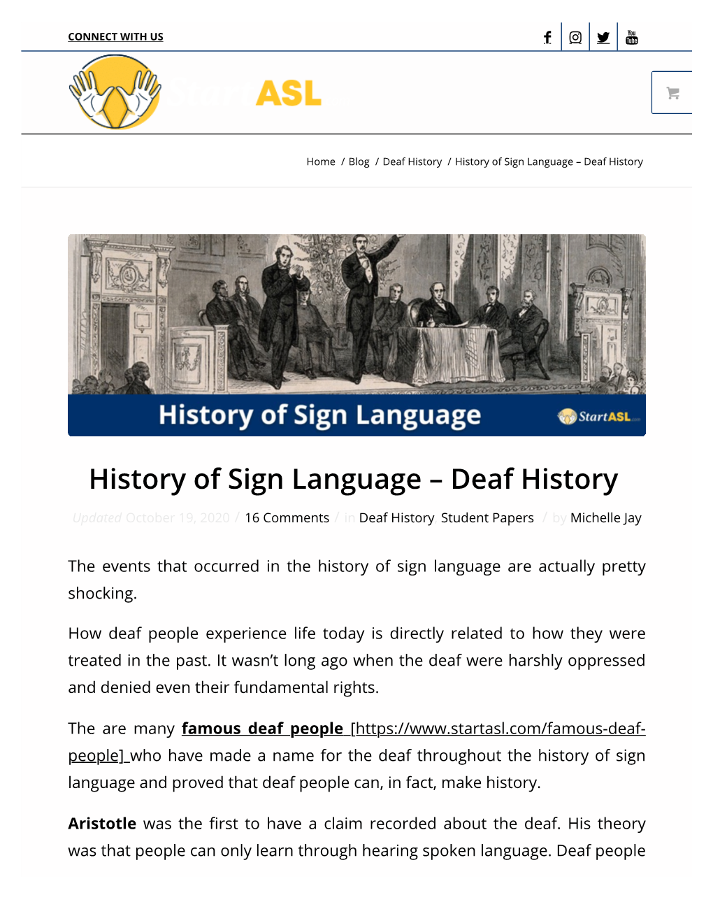 History of Sign Language – Deaf History