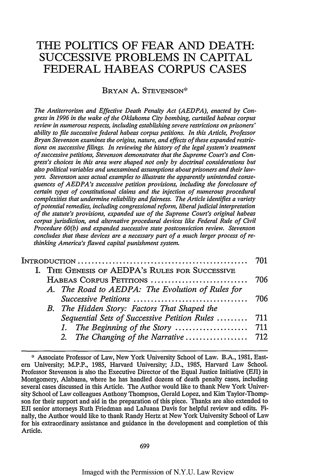 Successive Problems in Capital Federal Habeas Corpus Cases