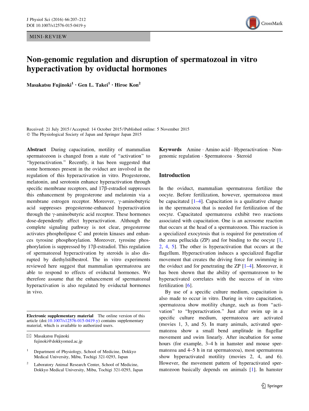 Non-Genomic Regulation and Disruption of Spermatozoal in Vitro Hyperactivation by Oviductal Hormones