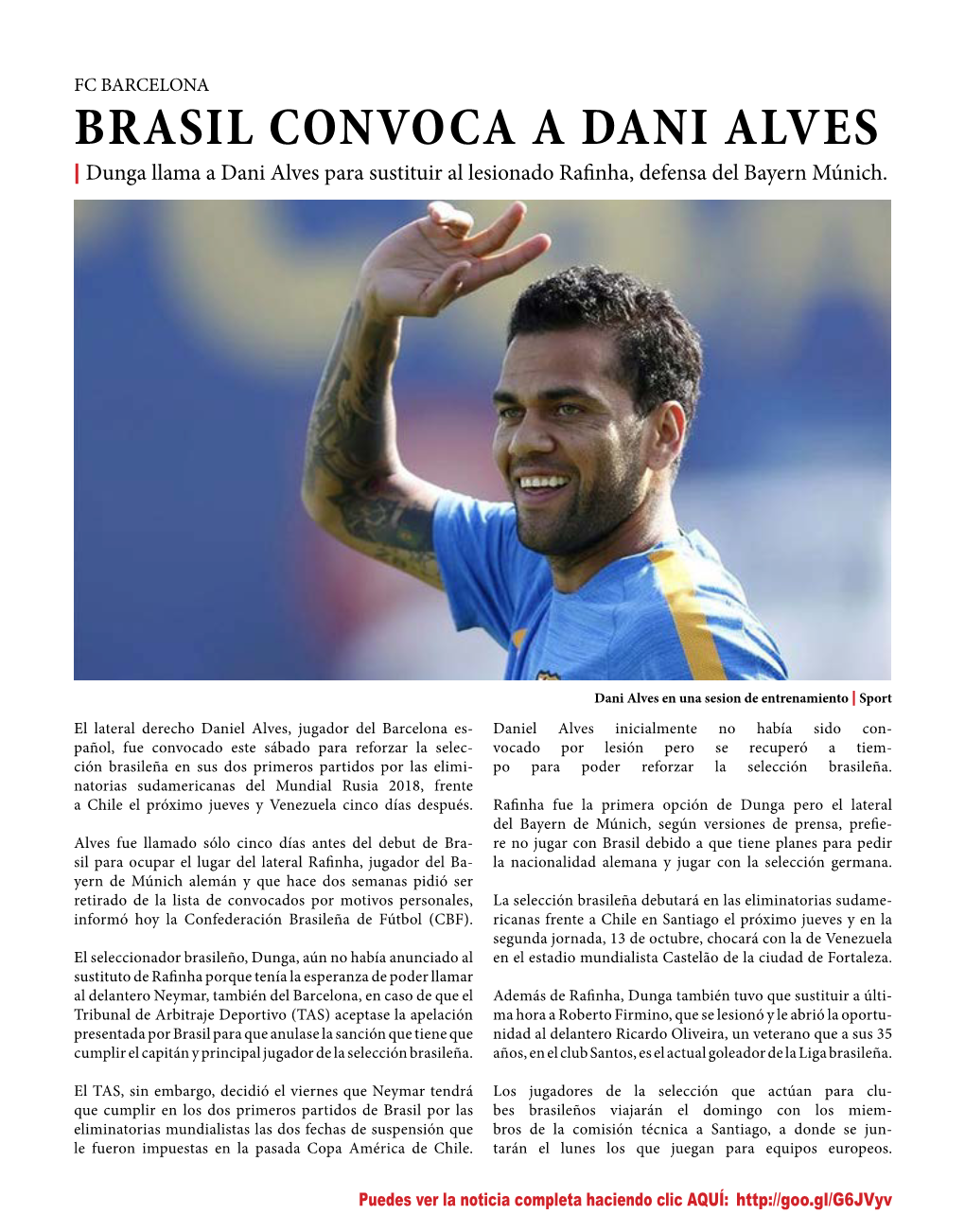 BRASIL CONVOCA a DANI ALVES | Dunga Llama a Dani Alves Para Sustituir Al Lesionado Rafinha, Defensa Del Bayern Múnich