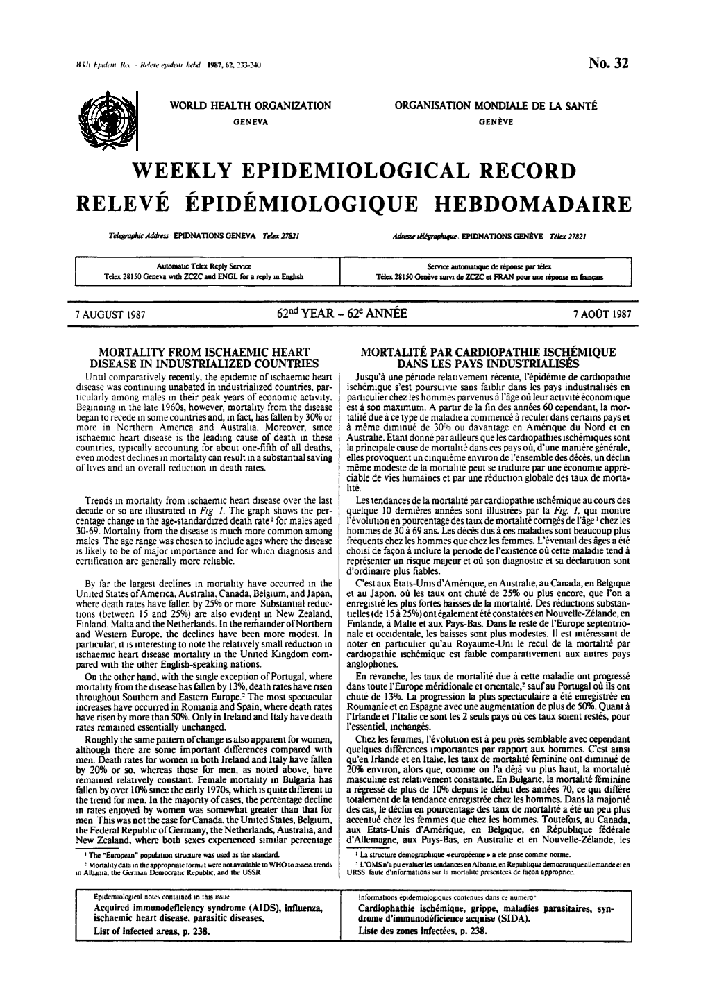 Weekly Epidemiological Record Relevé Épidémiologique Hebdomadaire